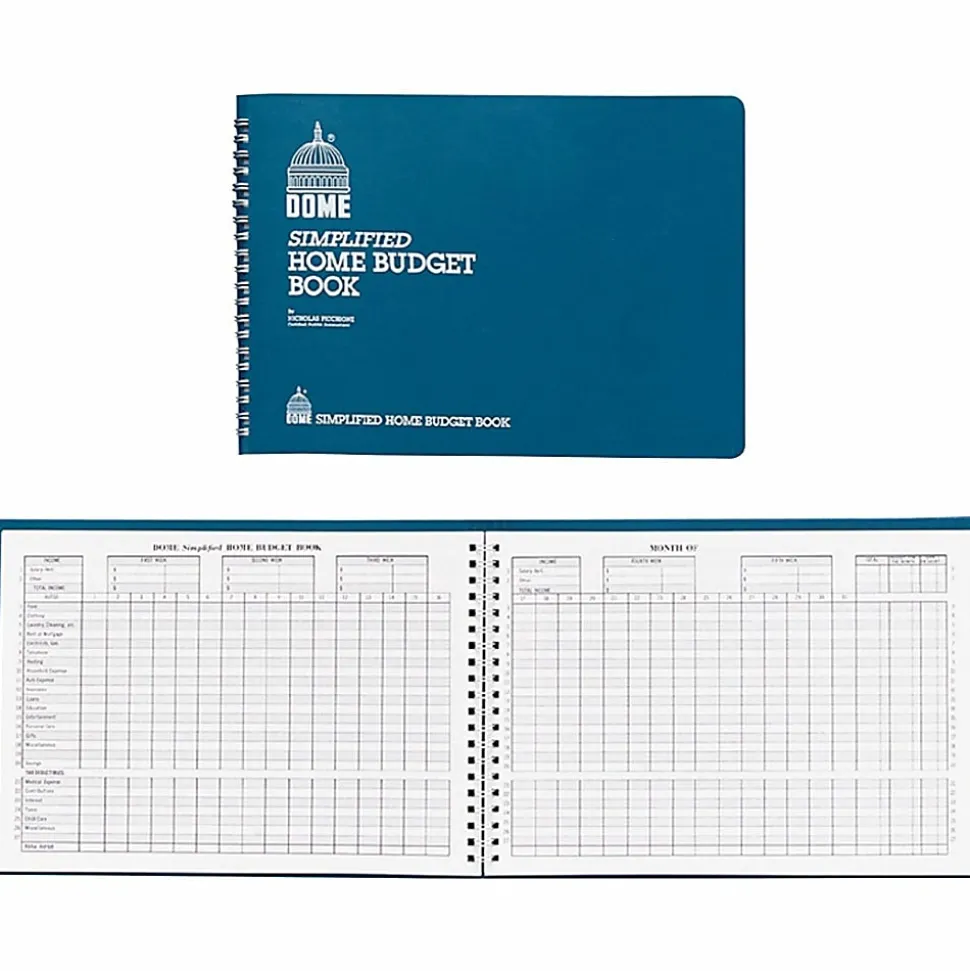 Dome® Simplified Home Budget Book, 7 1/2" x 10 1/2", Teal