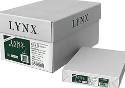 Domtar Lynx Digital Multipurpose Paper, 8 Reams, Letter Size (8-1/2" x 11"), 96 Brightness, 70 Lb, White, 500 Sheets Per Ream