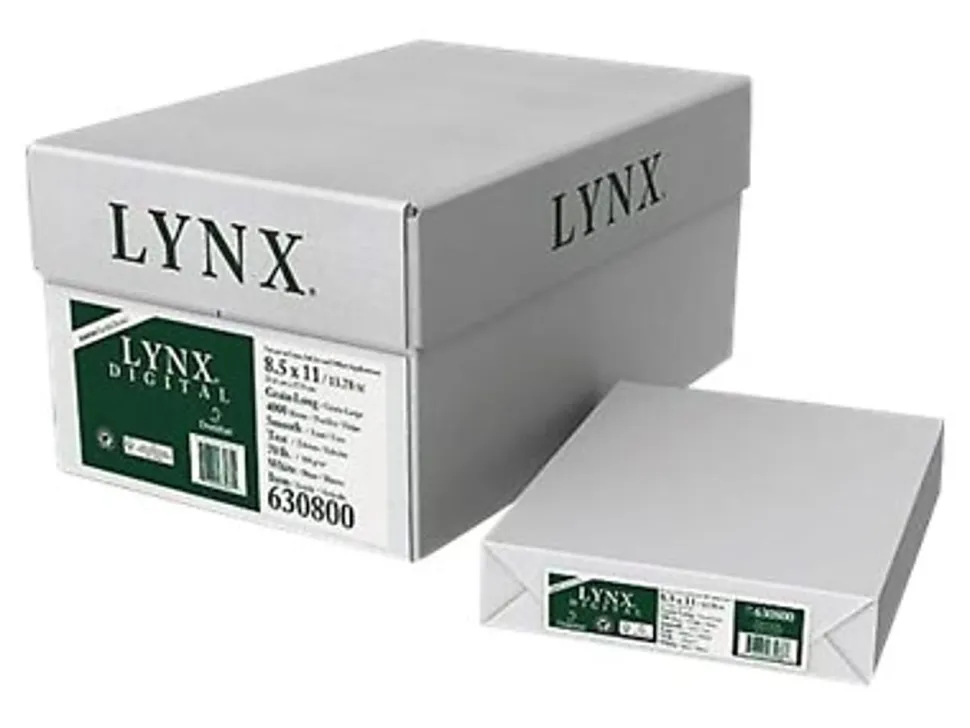 Domtar Lynx Digital Multipurpose Paper, 8 Reams, Letter Size (8-1/2" x 11"), 96 Brightness, 70 Lb, White, 500 Sheets Per Ream