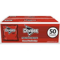 Doritos Nacho Cheese Chips Bags, 1 Oz, Box Of 50