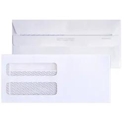 #9 Double-Window Medical/Healthcare Billing Statement Envelopes, Left Windows (Top/Bottom), Self-Seal, White, Pack Of 1000