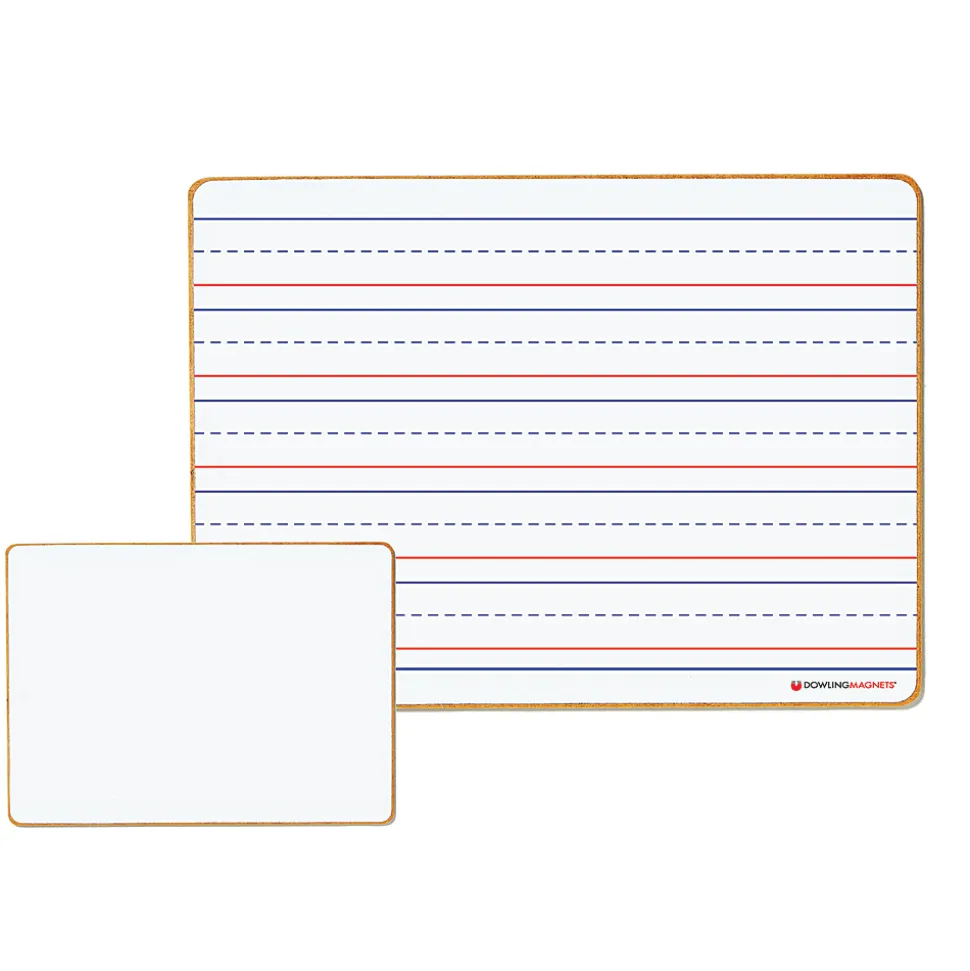 Dowling Magnets® Double-sided Magnetic Dry-Erase Boards, Line-Ruled/Blank, 12" x 8-3/4", White, Pack Of 6 Boards