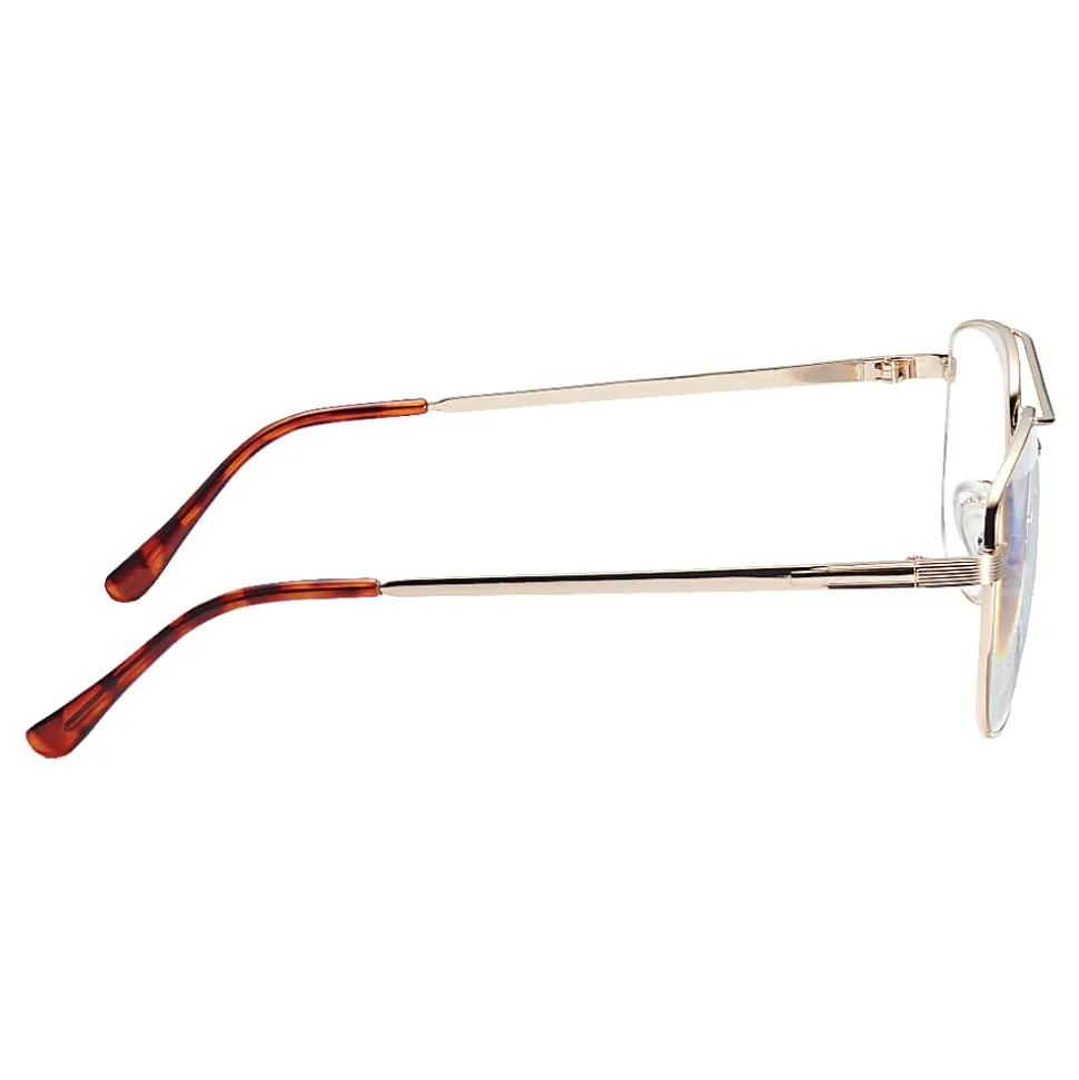 Dr. Dean Edell Oakdale Aviator Reading Glasses, +1.25, Gold/Tortoise