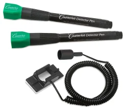 Dri-Mark® Dual-Test Counterfeit Detection Pens With UV LED Light, Black, Pack Of 2 Pens