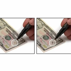 Dri-Mark® Dual-Test Counterfeit Detection Pens With UV LED Light, Black, Pack Of 2 Pens
