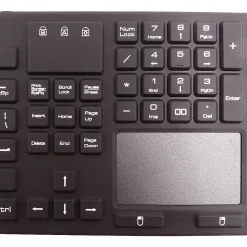 DSI WATERPROOF IP68 FULL SIZE KEYBOARD WITH TOUCHPAD, LED BACKLIT - Cable Connectivity - USB Interface - 106 Key - TouchPad - Windows - Black