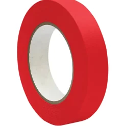 DSS Distributing Premium-Grade Masking Tape, 3" Core, 1" x 55 Yd., Red, Pack Of 6