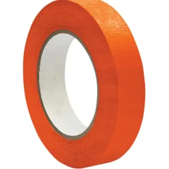 DSS Distributing Premium-Grade Masking Tape, 3" Core, 1" x 55 Yd., Orange, Pack Of 6
