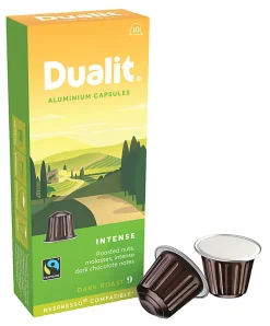 Dualit And Nespresso® Compatible Aluminum Coffee NX Freshpacks, Intense Espresso, Carton Of 100