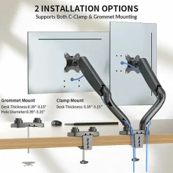 Dual Monitor Arm - Fully Adjustable Double Screen Mount for 2 Monitors - Lift, tilt, swivel, and position both monitors exactly where you need them.
