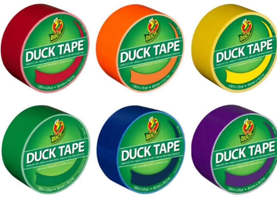 Duck® Brand Color Duct Tape Rolls, 1-15/16" x 115 Yd, Rainbow Combo, Pack Of 6 Rolls