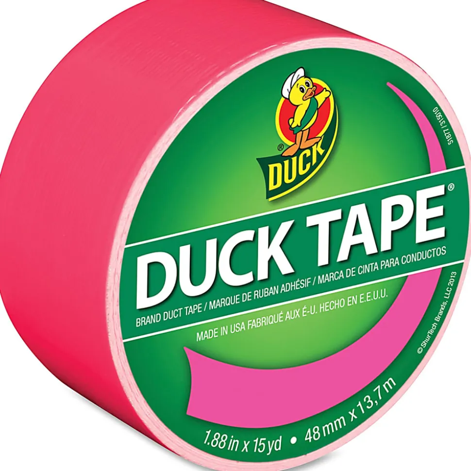 Duck Brand Color Duct Tape - 15 yd Length x 1.88" Width - Pink - For Color Coding, Repairing, Packing, Crafting - 1 Roll