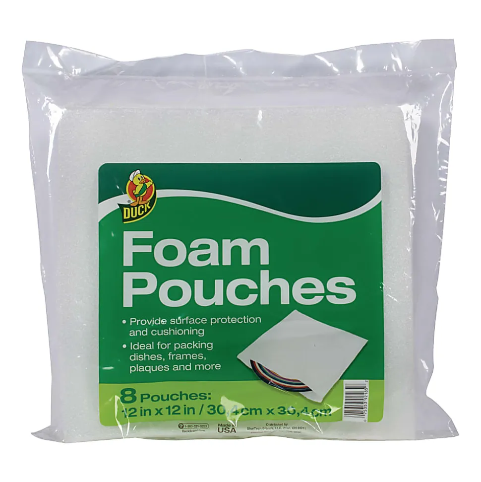 Duck Brand Packing Wrap - 12" Width x 12" Length - Non-abrasive - Foam - Clear - 8 / Pack