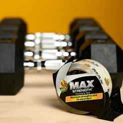 Duck Max Strength® Packing Tape With Dispenser, 1-15/16" x 20 Yd., Clear