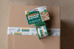 Duck® Mover's Edge Packing Tape In Refillable Handheld Dispenser, 1.88" x 35 Yd., Multicolor Print