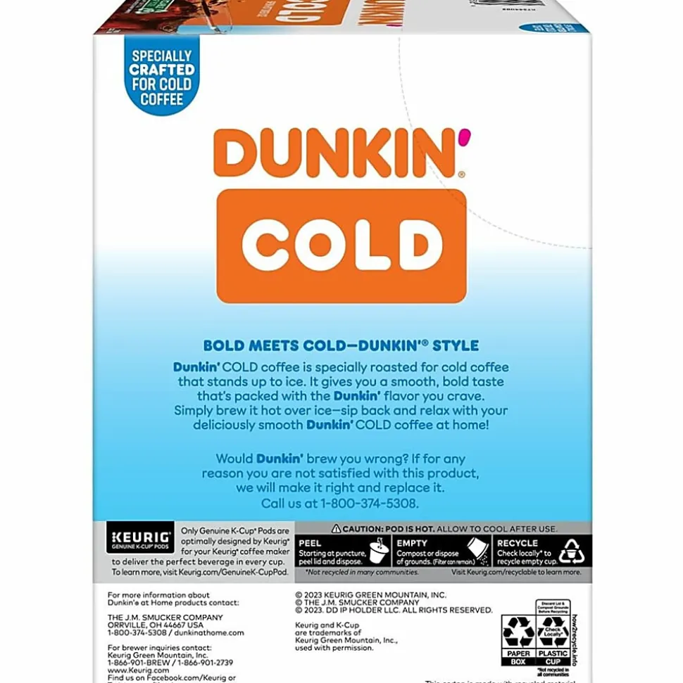 Dunkin' Brew K-Cup, Pod Over Ice, Keurig Single Serve K-Cup Pods, 22 Count - Smooth - K-Cup, Pod - Roasted, Arabica - Kosher - 22 / Pack