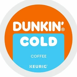 Dunkin' Brew K-Cup, Pod Over Ice, Keurig Single Serve K-Cup Pods, 22 Count - Smooth - K-Cup, Pod - Roasted, Arabica - Kosher - 22 / Pack