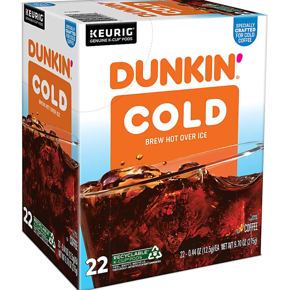 Dunkin' Brew Over Ice Keurig Single Serve K-Cup Pods, 4.14 Oz, 22 Pods Per Pack, Case Of 4 Packs