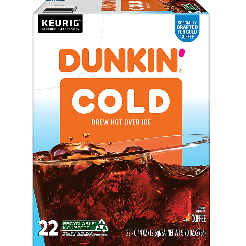 Dunkin' Brew Over Ice Keurig Single Serve K-Cup Pods, 4.14 Oz, 22 Pods Per Pack, Case Of 4 Packs