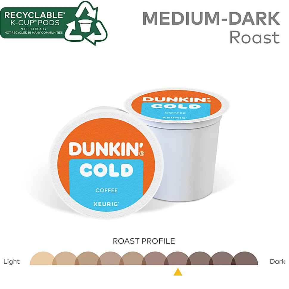 Dunkin' Brew Over Ice Keurig Single Serve K-Cup Pods, 4.14 Oz, 22 Pods Per Pack, Case Of 4 Packs