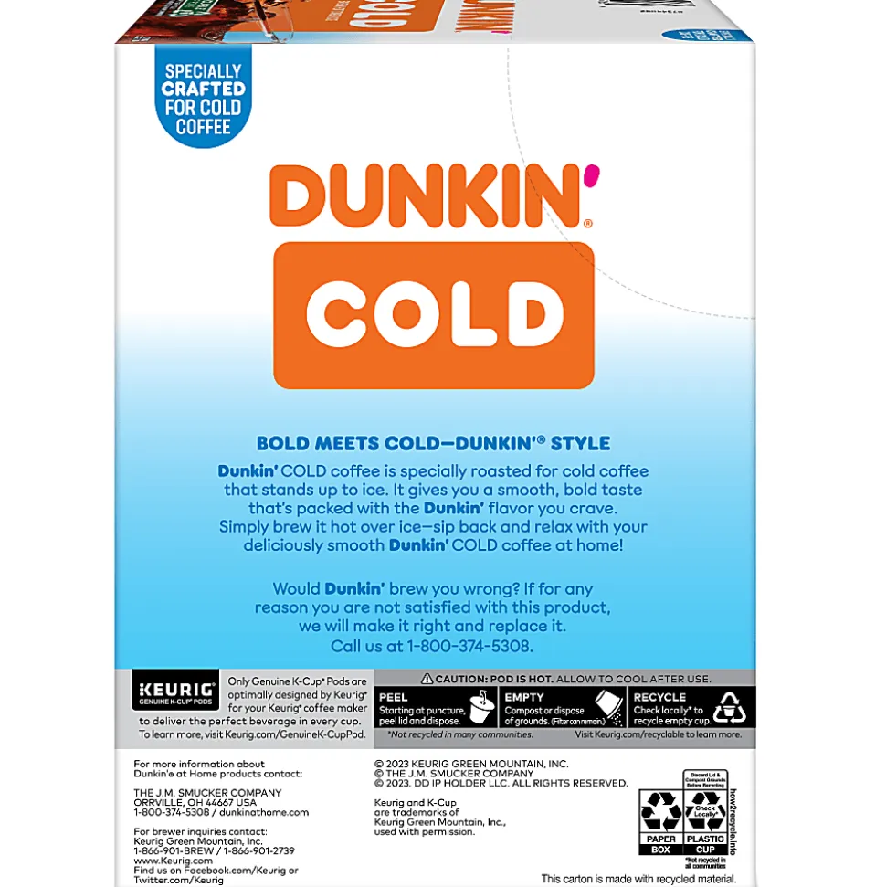 Dunkin' Brew Over Ice Keurig Single Serve K-Cup Pods, 4.14 Oz, 22 Pods Per Pack, Case Of 4 Packs