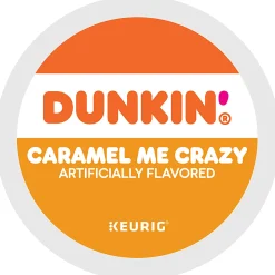 Dunkin' Donuts Coffee K-Cup® Pods, Caramel Me Crazy, Medium Roast, Box Of 22 Pods