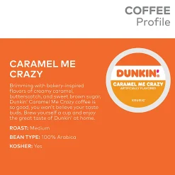 Dunkin' Donuts Coffee K-Cup® Pods, Caramel Me Crazy, Medium Roast, Box Of 22 Pods