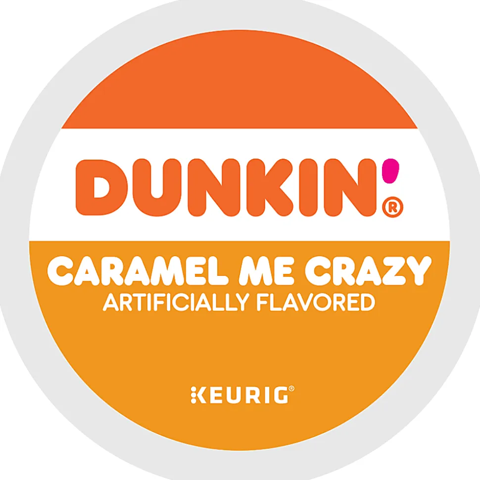 Dunkin' Donuts Coffee K-Cup® Pods, Caramel Me Crazy, Medium Roast, 22 Pods Per Box, Set Of 4 Boxes