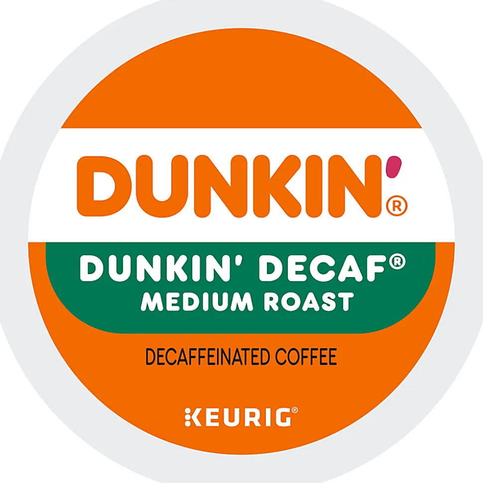 Dunkin' Donuts Decaf Keurig Single-Serve K-Cup Pods, Medium Roast, 22 Pods Per Pack, Case Of 4 Packs