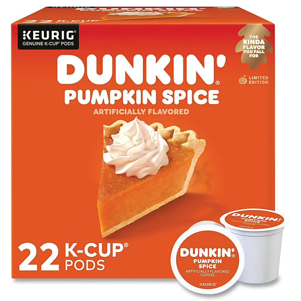 Dunkin' Donuts Dunkin Donuts K Cup Pods, Pumpkin Spice, Box Of 22 Pods