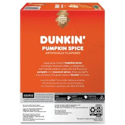 Dunkin' Donuts Dunkin Donuts K Cup Pods, Pumpkin Spice, Box Of 22 Pods