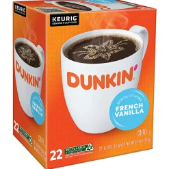 Dunkin' Donuts French Vanilla Keurig Single Serve K-Cup Pods, Light Roast, 22 Pods Per Pack, Case Of 4 Packs