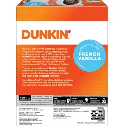 Dunkin' Donuts French Vanilla Keurig Single Serve K-Cup Pods, Light Roast, 22 Pods Per Pack, Case Of 4 Packs