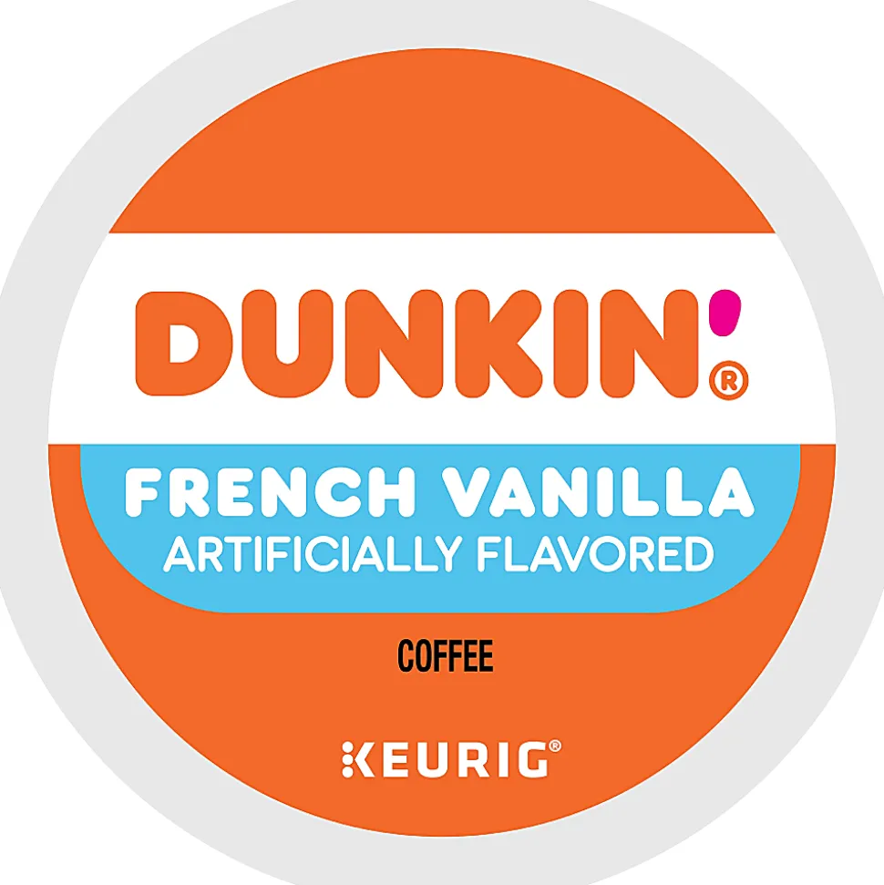 Dunkin' Donuts French Vanilla Keurig Single Serve K-Cup Pods, Light Roast, 22 Pods Per Pack, Case Of 4 Packs
