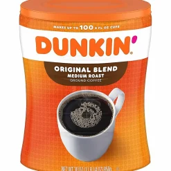 Dunkin' Donuts Original Blend Ground Canister Coffee, Medium Roast, Case Of 4, 30 Oz Per Canister