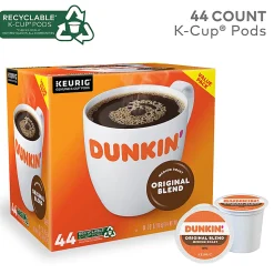 Dunkin' Donuts Single-Serve Coffee K-Cup®, Original Blend, Carton Of 44