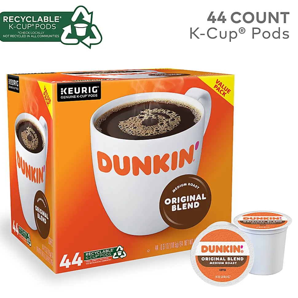 Dunkin' Donuts Single-Serve Coffee K-Cup®, Original Blend, Carton Of 44