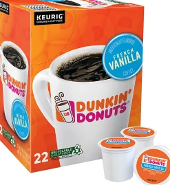 Dunkin' Donuts Single-Serve Coffee K-Cup®, French Vanilla, Carton Of 22