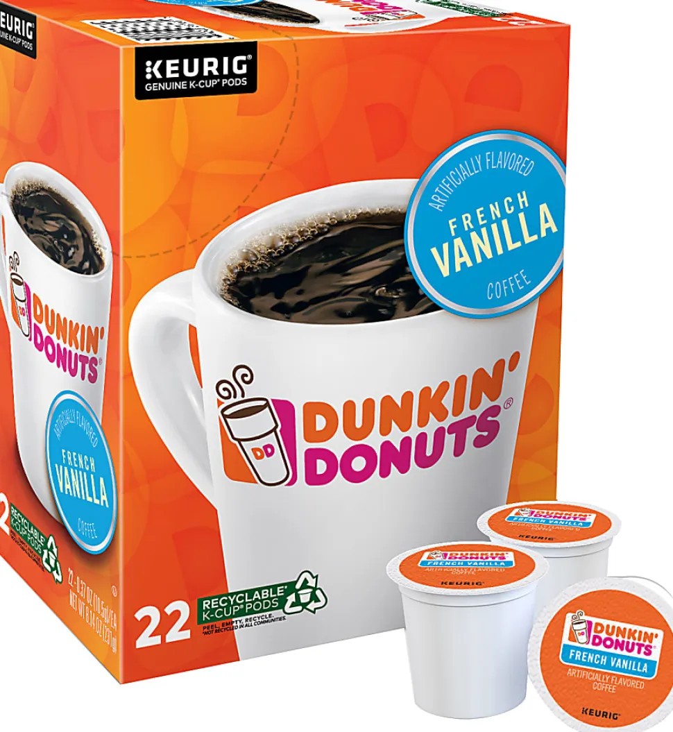 Dunkin' Donuts Single-Serve Coffee K-Cup®, French Vanilla, Carton Of 22
