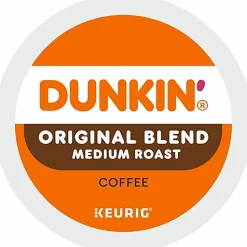 Dunkin' Donuts Single-Serve Coffee K-Cup® Pods, Original Blend, Medium Roast, Carton Of 64 Pods