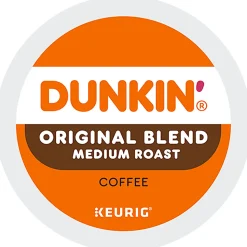 Dunkin' Donuts Single-Serve Coffee K-Cup® Pods, Original Blend, Medium Roast, Carton Of 64 Pods