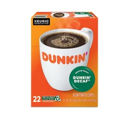 Dunkin' Donuts Single-Serve Coffee K-Cup®, Decaffeinated, Carton Of 22