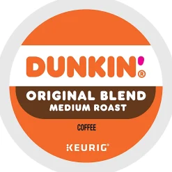 Dunkin' Original Blend Keurig Single Serve K-Cup Pods, Medium Roast, 22 Pods Per Pack, Case Of 4 Packs