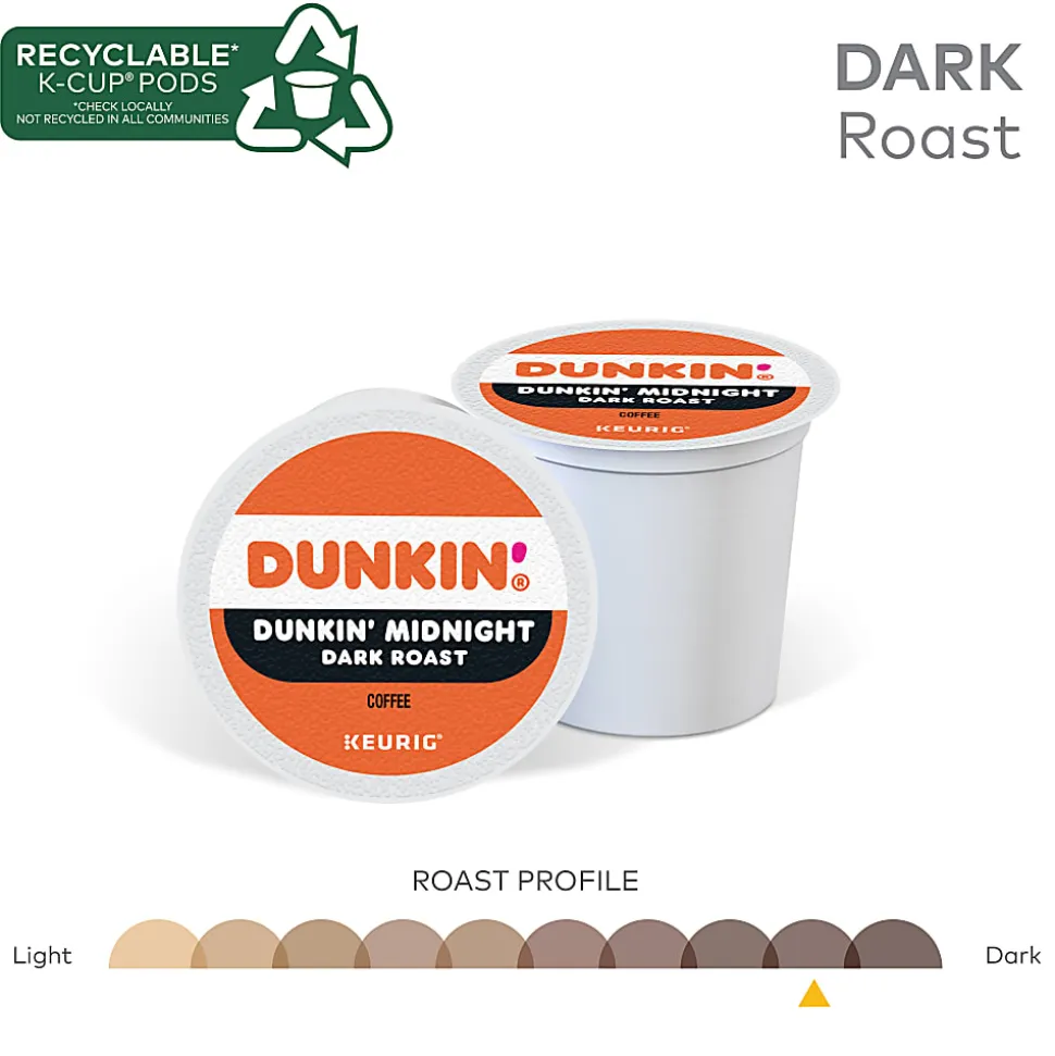 Dunkin' Single-Serve Coffee K-Cup®, Dark Roast, Carton of 4 Boxes of 22