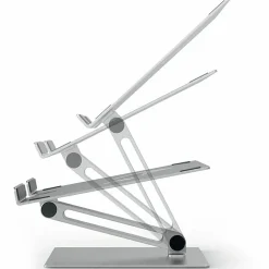DURABLE RISE Laptop Stand, Up to 17" Screen Support, 12.60"H x 9.06"W x 11.02"D, Desktop, Tabletop, Aluminum, Silver