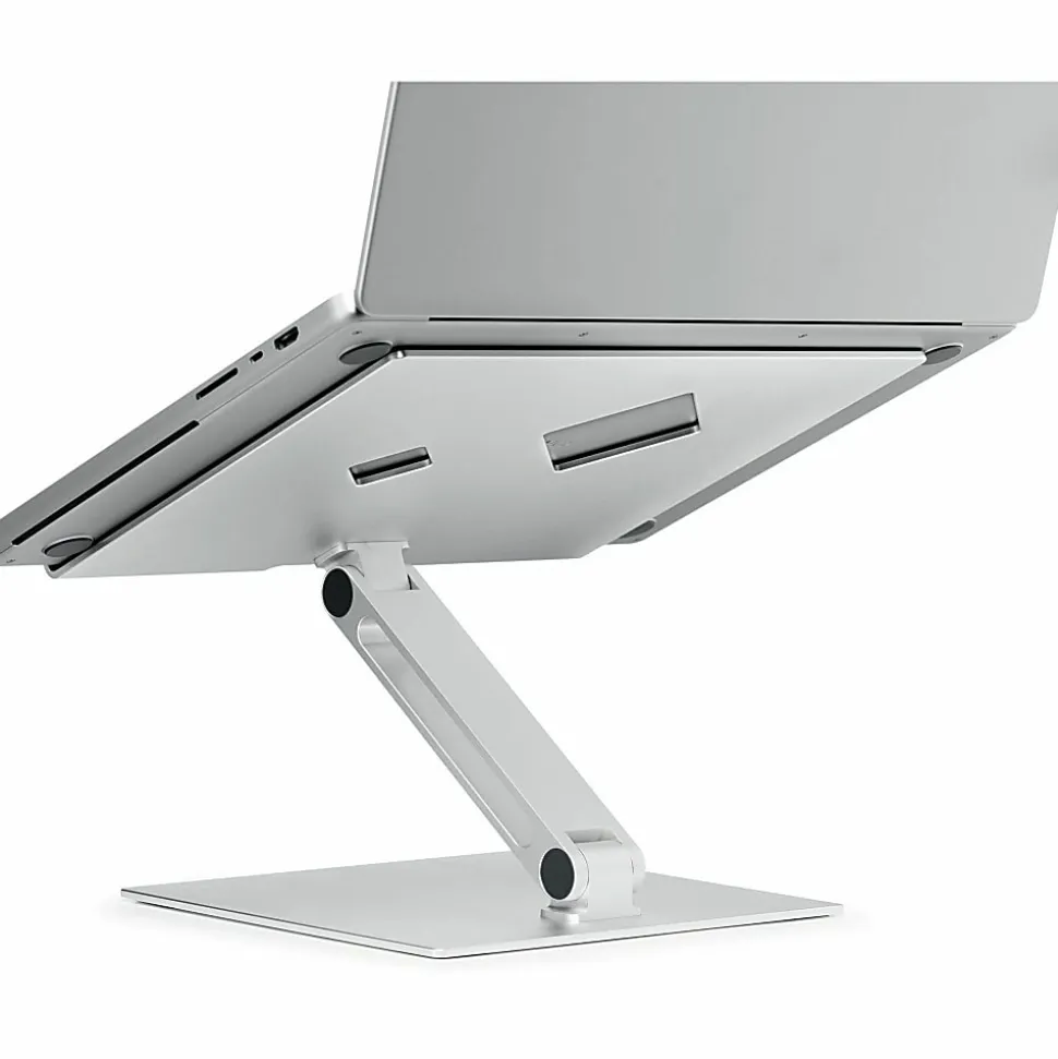DURABLE RISE Laptop Stand, Up to 17" Screen Support, 12.60"H x 9.06"W x 11.02"D, Desktop, Tabletop, Aluminum, Silver