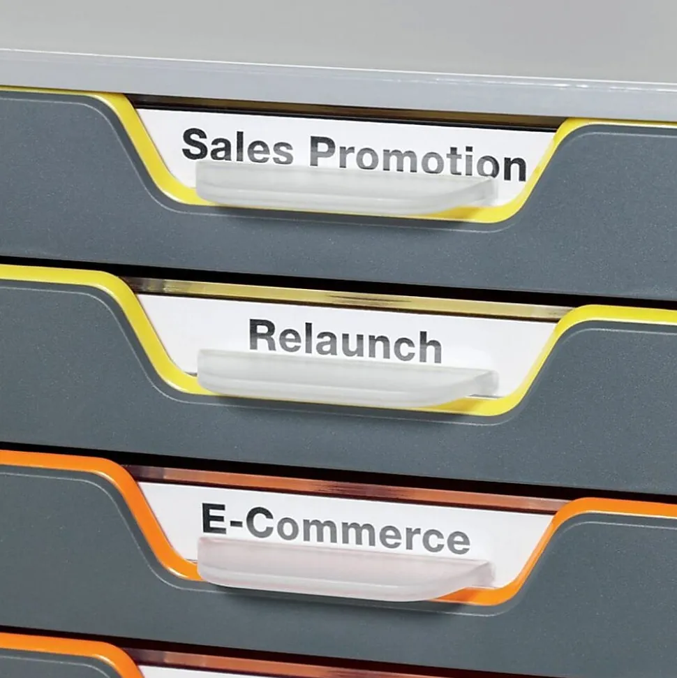 DURABLE® VARICOLOR® Desktop 10 Drawer Organizer - 11" W x 11-3/8" H x 14" D - 10 Drawers - Color Labeled Tabs - Charcoal