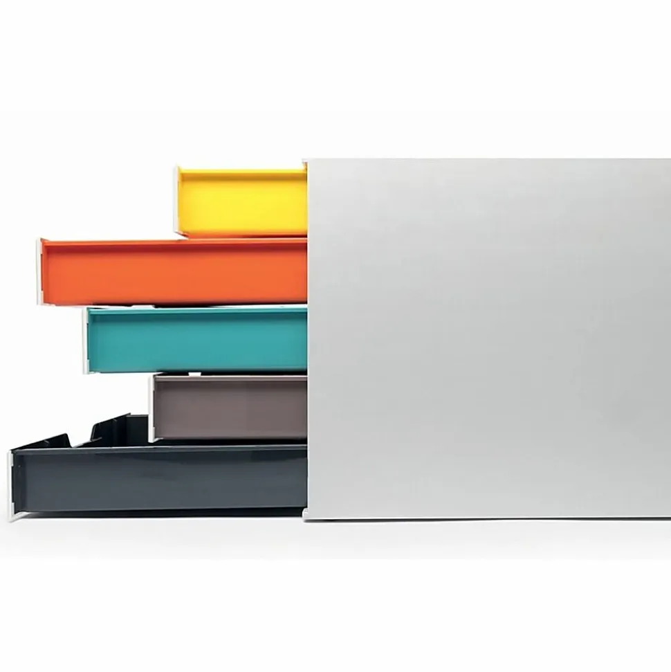 DURABLE VARICOLOR MIX 5 Drawer Desktop Storage Box, White/Multicolor - 5 Drawer(s) - 11" x 11.50"x 14" Depth - Desktop - White - Plastic - 1 Each