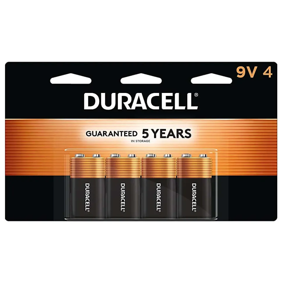 Duracell® Coppertop 9V Alkaline Batteries, Pack of 4, MN16B4DW