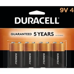 Duracell® Coppertop 9V Alkaline Batteries, Pack of 4, MN16RT4Z
